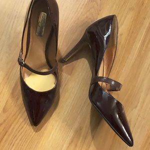 Halogen Dark Burgundy Gen Patent Leather Heels 7.5